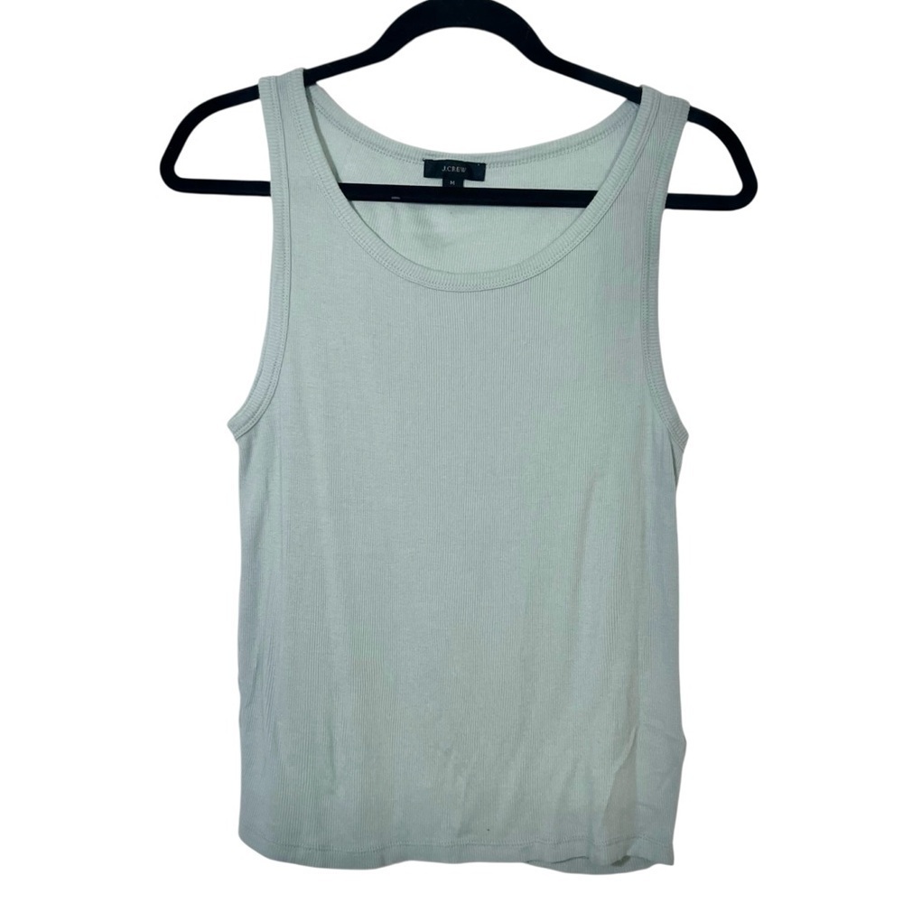 J Crew Light Blue Ribbed Cutaway Tank Top Medium